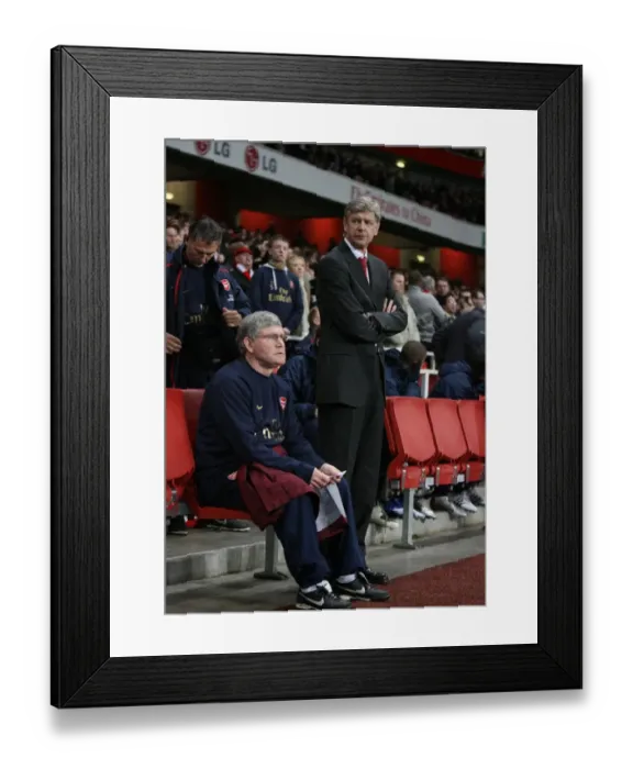 Framed Print : Arsene Wenger and Pat Rice: Leading Arsenal to Victory, 2:0 over Blackburn Rovers, Emirages Stadium, London, 2008