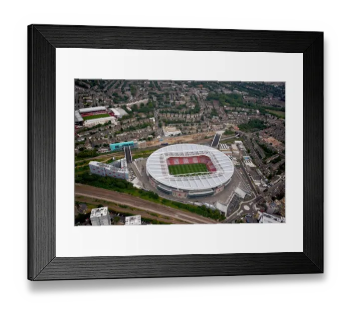 Framed Print : Aerial Triumph: Arsenal's 2-1 Victory over Ajax in Bergkamp's Testimonial at Emirates Stadium (2006)