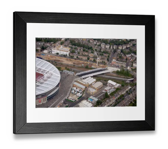 Framed Print : Aerial Triumph: Arsenal's 2-1 Victory over Ajax in Bergkamp's Testimonial at Emirates Stadium (2006)