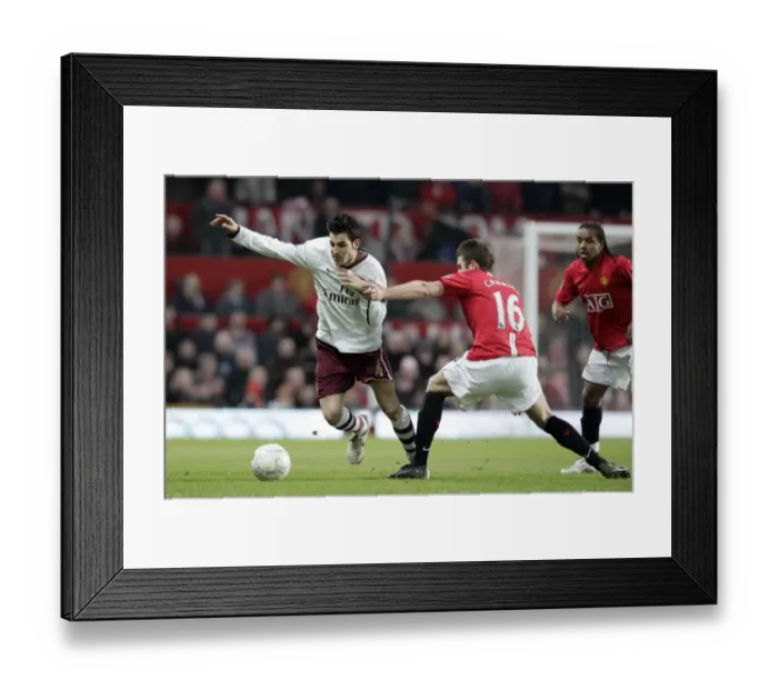 Framed Print : Fabregas vs. Carrick: Manchester United's Dominance over Arsenal in the FA Cup (4:0)
