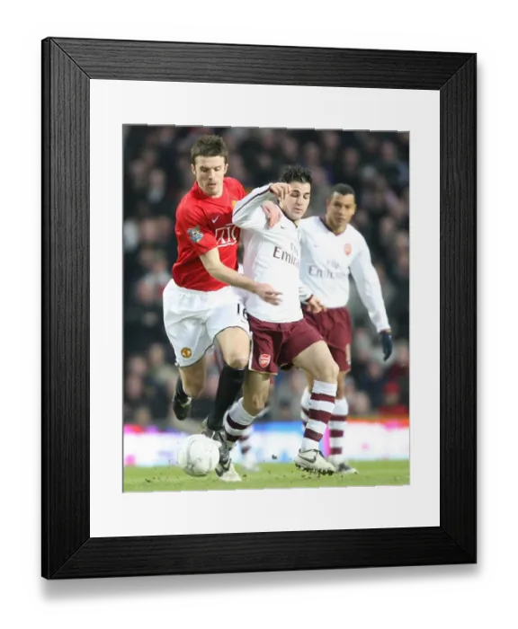 Framed Print : Cesc Fabrgeas (Arsenal) Michael Carrick (Man Utd)