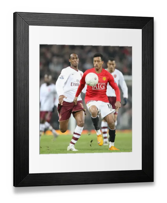 Framed Print : Justin Hoyte (Arsenal) Nani (Man Utd)