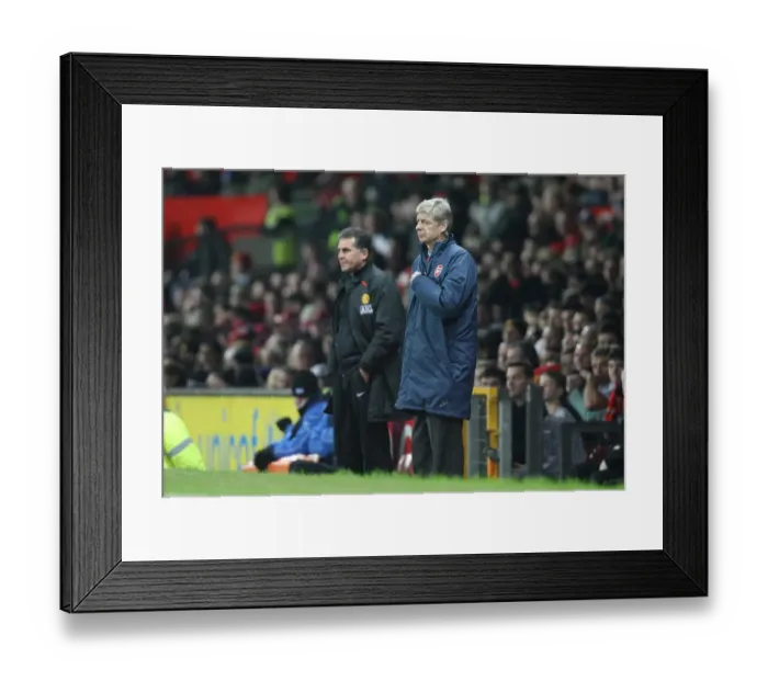 Framed Print : Arsene Wenger the Arsenal Manager and Carloe Queiros (Man Utd 1st Team Coach)