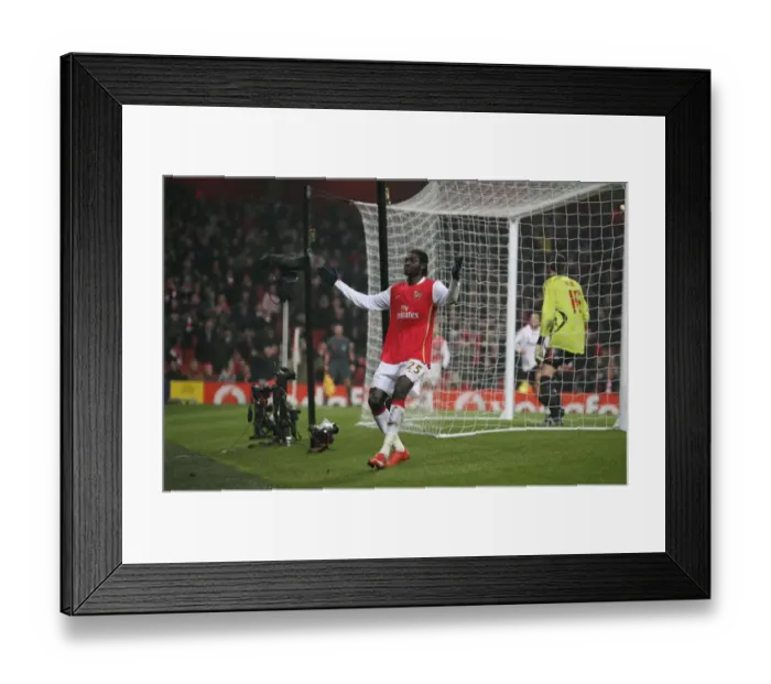 Framed Print : Emmanuel Adebayor (Arsenal) after his header hits the crossbar Framed Print : Emmanuel Adebayor (Arsenal) after his header hits the crossbar