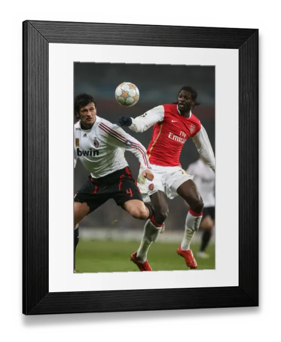 Framed Print : Emmanuel Adebayor (Arsenal) Kakha Kaladze (AC Milan)