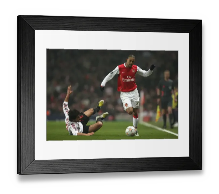Framed Print : Gael Clichy (Arsenal) Gennaro Gattuso (AC Milan)