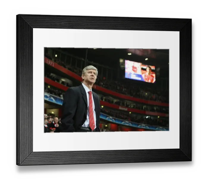 Framed Print : Arsene Wenger at the Helm: 0-0 Stalemate Against AC Milan, Champions League, Emirates Stadium, 2008