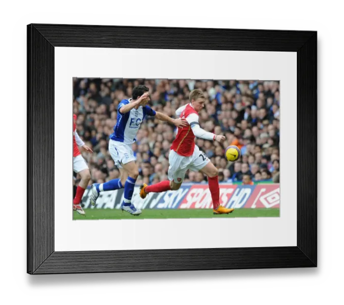 Framed Print : Nicklas Bendtner (Arsenal) Stephen Kelly (Birmingham City)