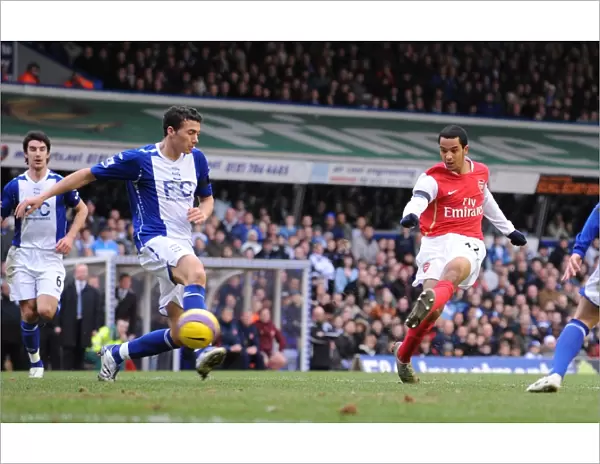 Theo Walcott shoots past Maik Taylor to score the 2nd Arsenal goal
