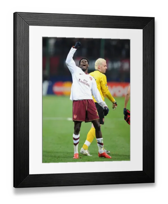 Framed Print : Adebayor's Triumph: Arsenal's Unforgettable 2-0 Victory Over AC Milan in the Champions League Framed Print : Adebayor's Triumph: Arsenal's Unforgettable 2-0 Victory Over AC Milan in the Champions League