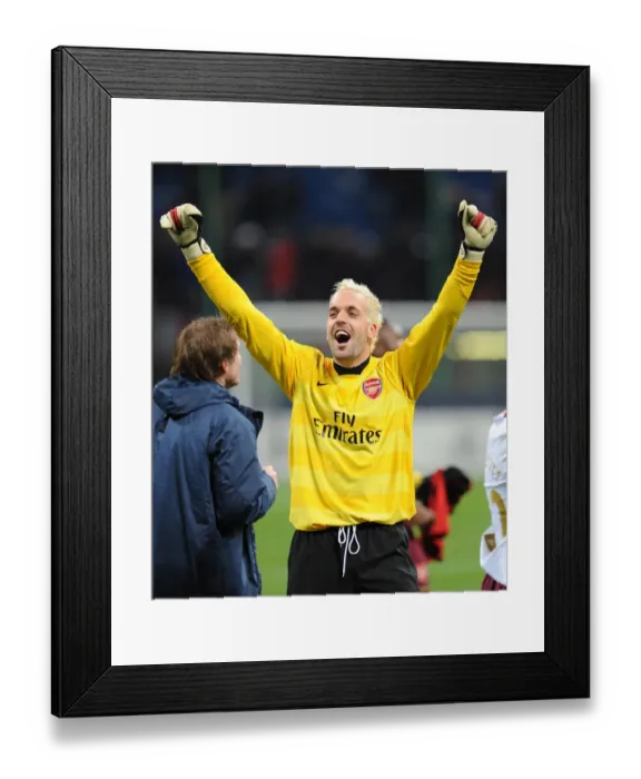 Framed Print : Manuel Almunia's Glory: Arsenal's 2-0 Victory Over AC Milan in Champions League Framed Print : Manuel Almunia's Glory: Arsenal's 2-0 Victory Over AC Milan in Champions League