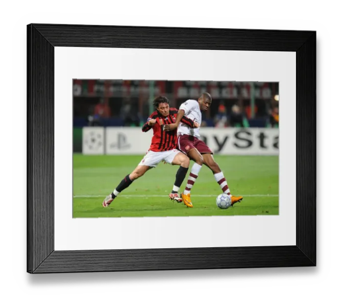 Framed Print : Abu Diaby (Arsenal) Massimo Oddo (AC Milan) Framed Print : Abu Diaby (Arsenal) Massimo Oddo (AC Milan)