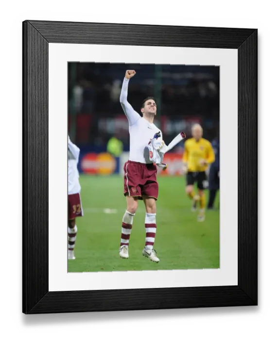 Framed Print : Cesc Fabregas Champions League Triumph: Arsenal's Unforgettable Victory at San Siro