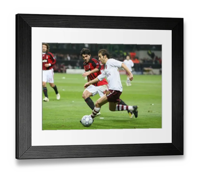Framed Print : Mathieu Flamini (Arsenal) Gennaro Gattuso (AC Milan)