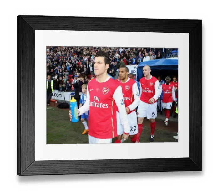 Framed Print : Cesc Fabregas and Gael Clichy (Arsenal) walk out onto the pitch Framed Print : Cesc Fabregas and Gael Clichy (Arsenal) walk out onto the pitch