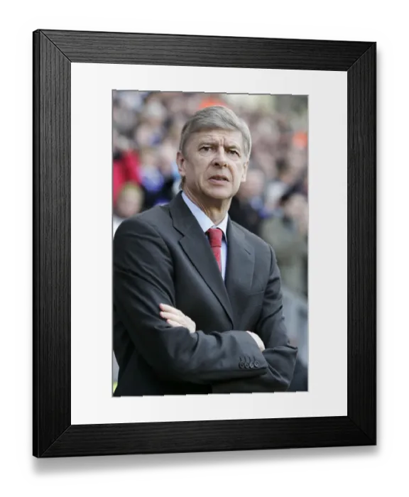 Framed Print : Arsene Wenger: A Stalemate at Wigan Athletic, Barclays Premier League, 2008