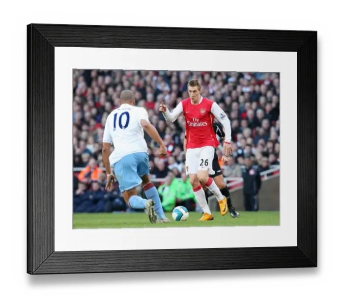 Framed Print : Nicklas Bendtner (Arsenal) John Carew (Villa) Framed Print : Nicklas Bendtner (Arsenal) John Carew (Villa)