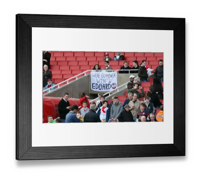 Framed Print : An Eduardo banner above the players tunnel Framed Print : An Eduardo banner above the players tunnel