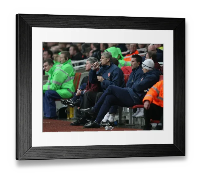 Framed Print : Arsenal manager Arsene Wenger during the match