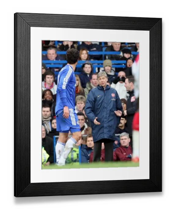 Framed Print : Arsene Wenger the Arsenal Manager talks to Michael Ballack (Chelsea) Framed Print : Arsene Wenger the Arsenal Manager talks to Michael Ballack (Chelsea)