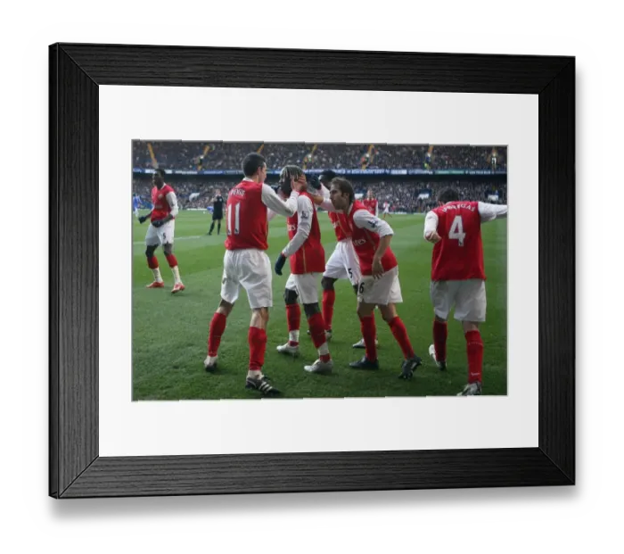 Framed Print : Bacary Sagna celebrates scoring Arsenals goal with Robin van Persie Framed Print : Bacary Sagna celebrates scoring Arsenals goal with Robin van Persie