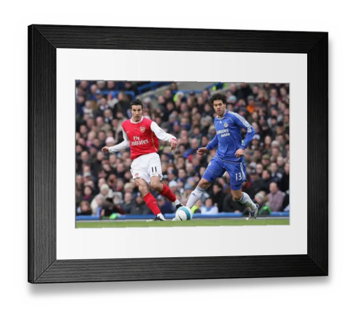 Framed Print : Robin van Persie (Arsenal) Michael Ballack (Chelsea) Framed Print : Robin van Persie (Arsenal) Michael Ballack (Chelsea)