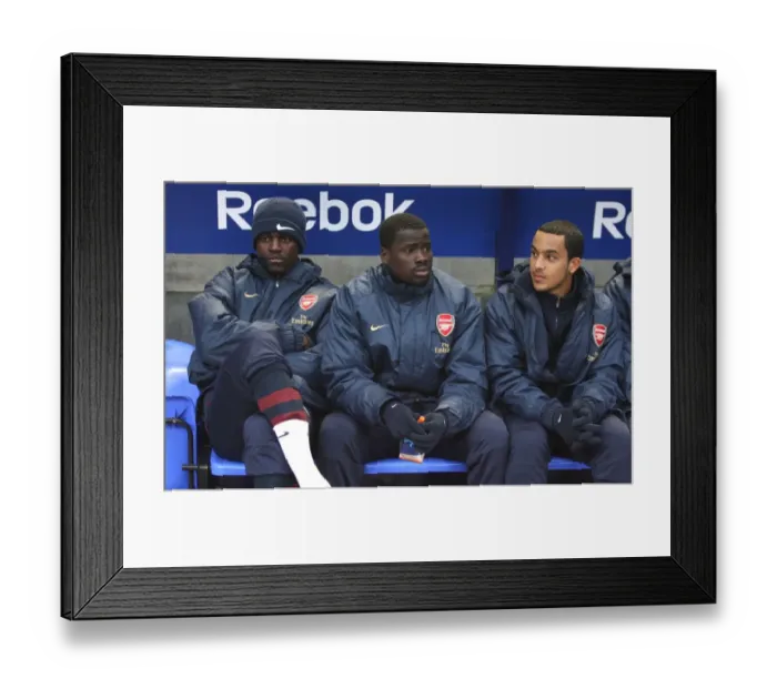 Framed Print : Arsenal substitutes Emmanuel Adebayor Framed Print : Arsenal substitutes Emmanuel Adebayor