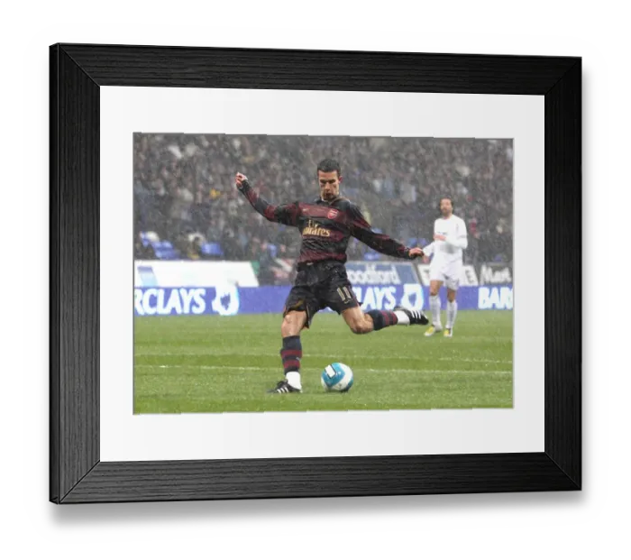 Framed Print : Van Persie's Rain-Soaked Triumph: Arsenal's 3-2 Win Over Bolton Wanderers, 2008