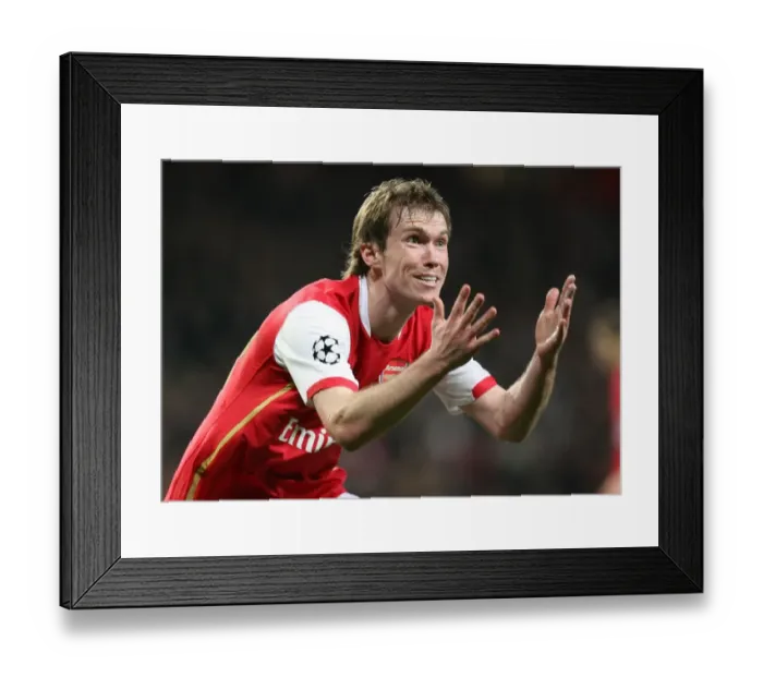 Framed Print : Alex Hleb (Arsenal) can t believe a penalty isn t given after a foul by Dirk Kuyt Framed Print : Alex Hleb (Arsenal) can t believe a penalty isn t given after a foul by Dirk Kuyt