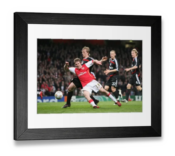 Framed Print : Unfair Play: Hleb Fouled by Kuyt, No Penalty Called in Arsenal vs. Liverpool Champions League Match