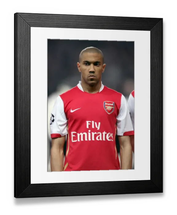 Framed Print : Arsenal's Gael Clichy in Action during the Intense Arsenal vs Liverpool UEFA Champions League Quarter Final Match at Emirates Stadium, 2008