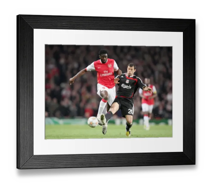 Framed Print : Arsenal vs. Liverpool: Kolo Toure Clash in Intense Quarter Final Showdown, UEFA Champions League, 1st Leg, Emirates Stadium, 2008