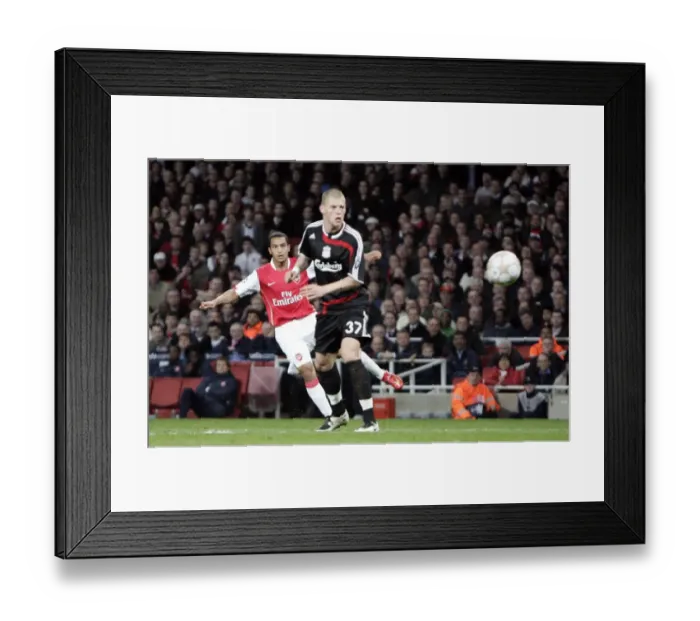 Framed Print : Theo Walcott (Arsenal) Martin Skrtel (Liverpool)