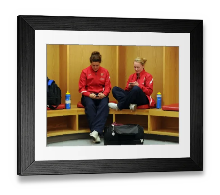 Framed Print : Arsenal Ladies: Jennifer Beattie and Kim Little Gear Up for Battle against Chelsea