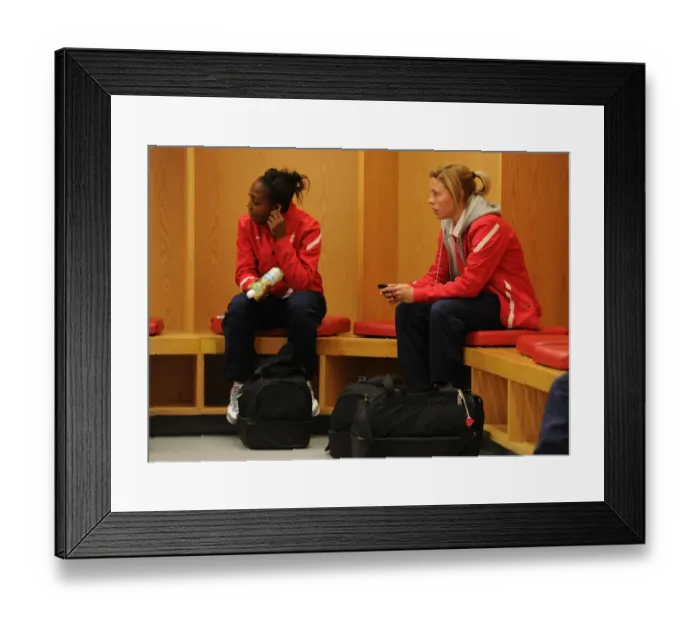Framed Print : Danielle Carter and Gilly Flaherty (Arsenal Ladies). Arsenal Ladies 3: 1 Chelsea Ladies Framed Print : Danielle Carter and Gilly Flaherty (Arsenal Ladies). Arsenal Ladies 3: 1 Chelsea Ladies