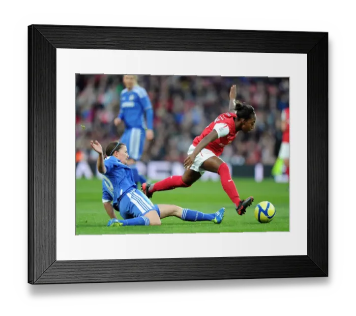 Framed Print : Clash of Titans: Carter vs. Lander in Arsenal Ladies vs. Chelsea FC Showdown