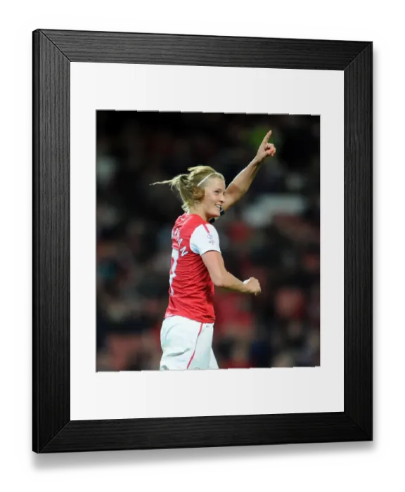 Framed Print : Katie Chapman Scores the Second Goal for Arsenal Ladies Against Chelsea