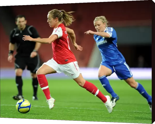 Gemma Davison (Arsenal) Kate Longhurst (Chelsea). Arsenal Ladies 3: 1 Chelsea Ladies