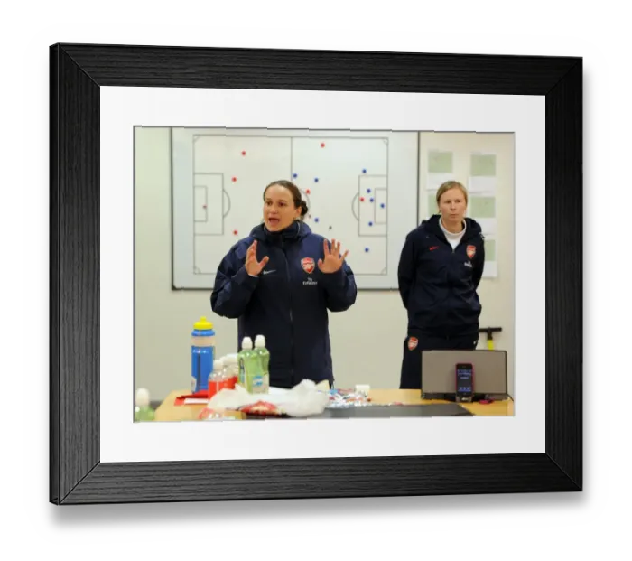 Framed Print : Arsenal Ladies: Laura Harvey and Rihanne Skinner Prepare for Chelsea Showdown