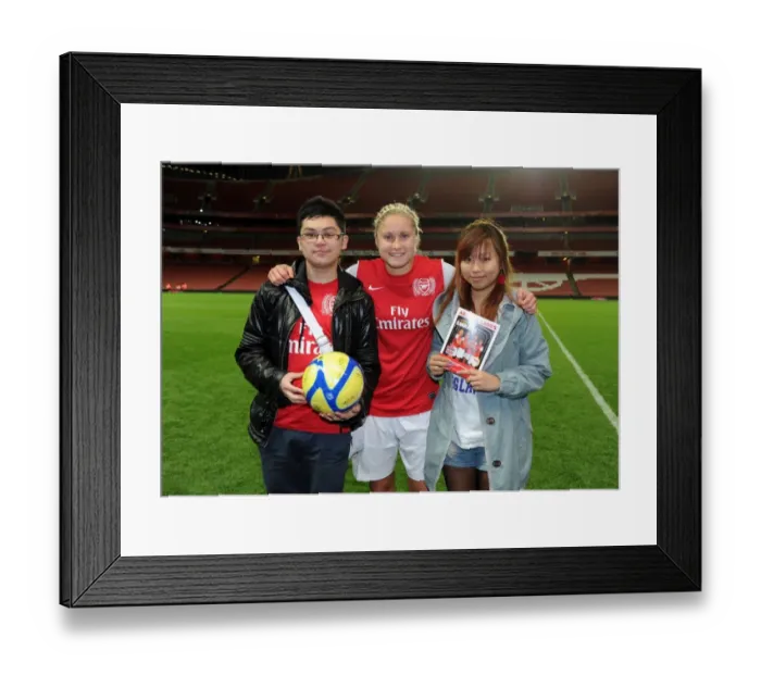 Framed Print : Steph Houghton (Arsenal Ladies) with Comp Winners. Arsenal Ladies 3: 1 Chelsea Ladies Framed Print : Steph Houghton (Arsenal Ladies) with Comp Winners. Arsenal Ladies 3: 1 Chelsea Ladies