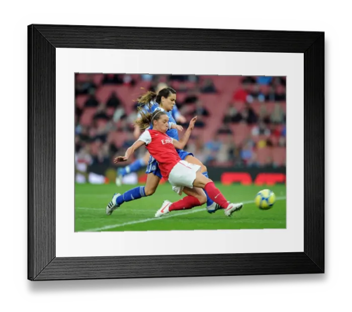 Framed Print : Arsenal vs Chelsea: Nobbs Takes on Rafferty in WSL Showdown