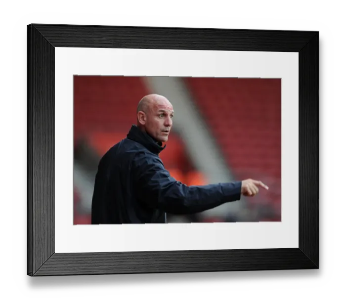 Framed Print : Steve Bould at Southampton's Markus Liebherr Memorial Cup: Arsenal's Pre-Season Clash