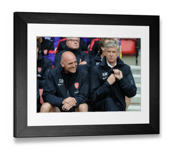 Framed Print : Arsene Wenger and Steve Bould at 2012-13 Southampton Pre-Season: Markus Liebherr Memorial Cup