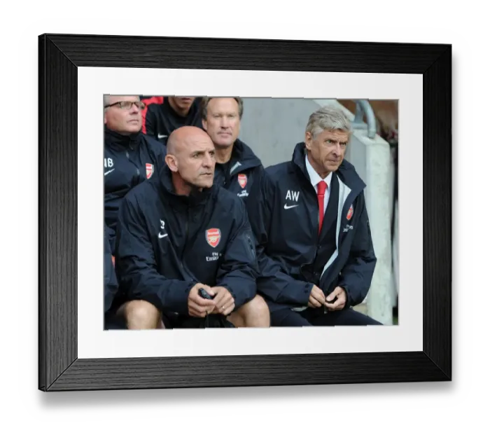 Framed Print : Arsenal's Wenger and Bould: United at the 2012 Pre-Season - Southampton