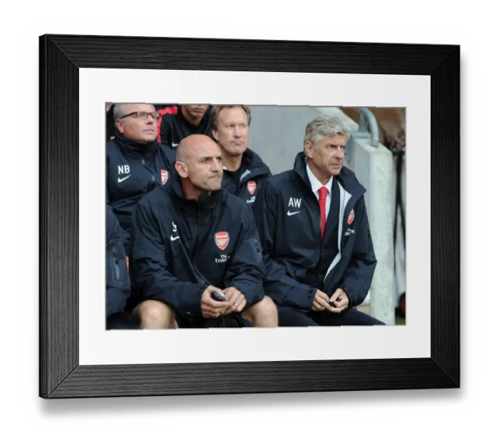 Framed Print : Arsene Wenger and Steve Bould: Arsenal's Manager and Assistant Manager at the 2012 Southampton Pre-Season Match