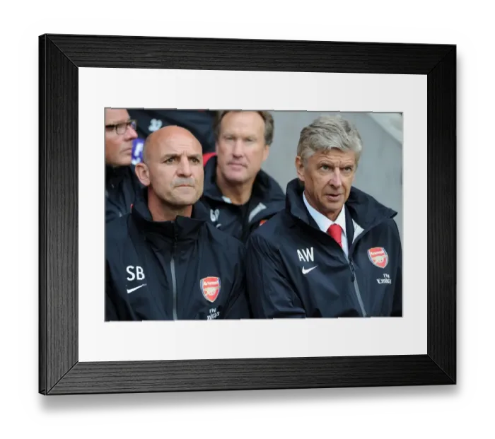 Framed Print : Arsene Wenger and Steve Bould Leading Arsenal's 2012 Pre-Season Squad (Southampton)