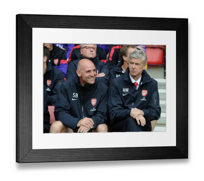 Framed Print : Arsene Wenger and Steve Bould: Arsenal's Manager and Assistant Manager at 2012 Pre-Season Match vs. Southampton