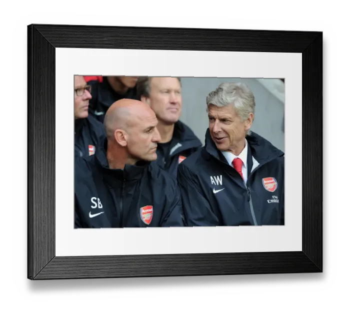 Framed Print : Arsene Wenger and Steve Bould: Arsenal's Coaching Duo at 2012 Pre-Season Match vs. Southampton