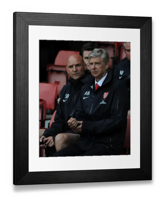 Framed Print : Arsene Wenger and Steve Bould before the Southampton v Arsenal Pre-Season Match, 2012-13