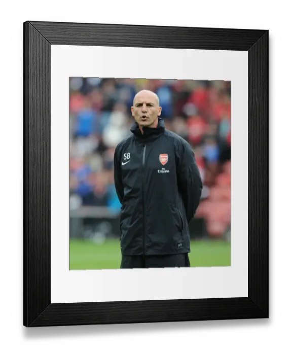 Framed Print : Steve Bould: Arsenal Assistant Manager at Arsenal v Anderlecht Pre-Season Match, 2012